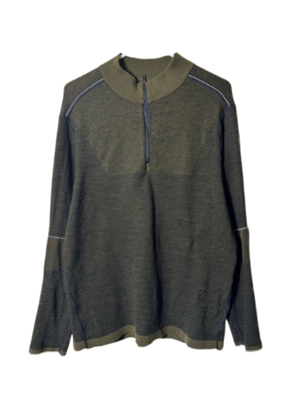 Smartwool intraknit 250 green wool long sleeve thermal 1/4 zip men's XL